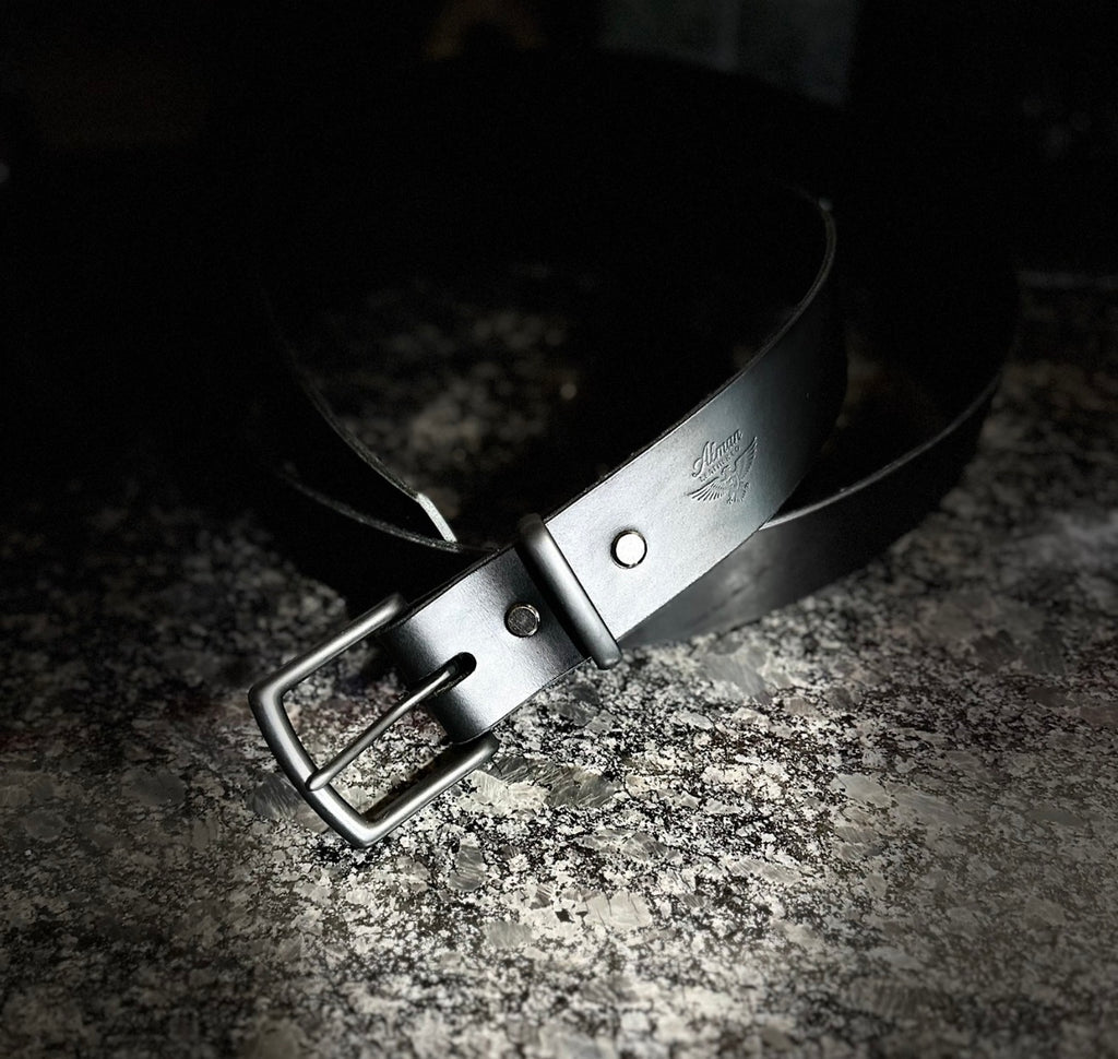 Classic Handcrafted Black Leather Belt
