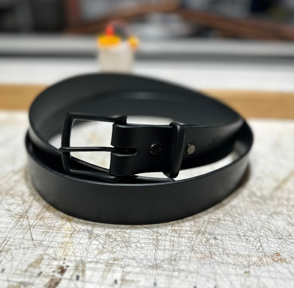 Classic Handcrafted Black Leather Belt
